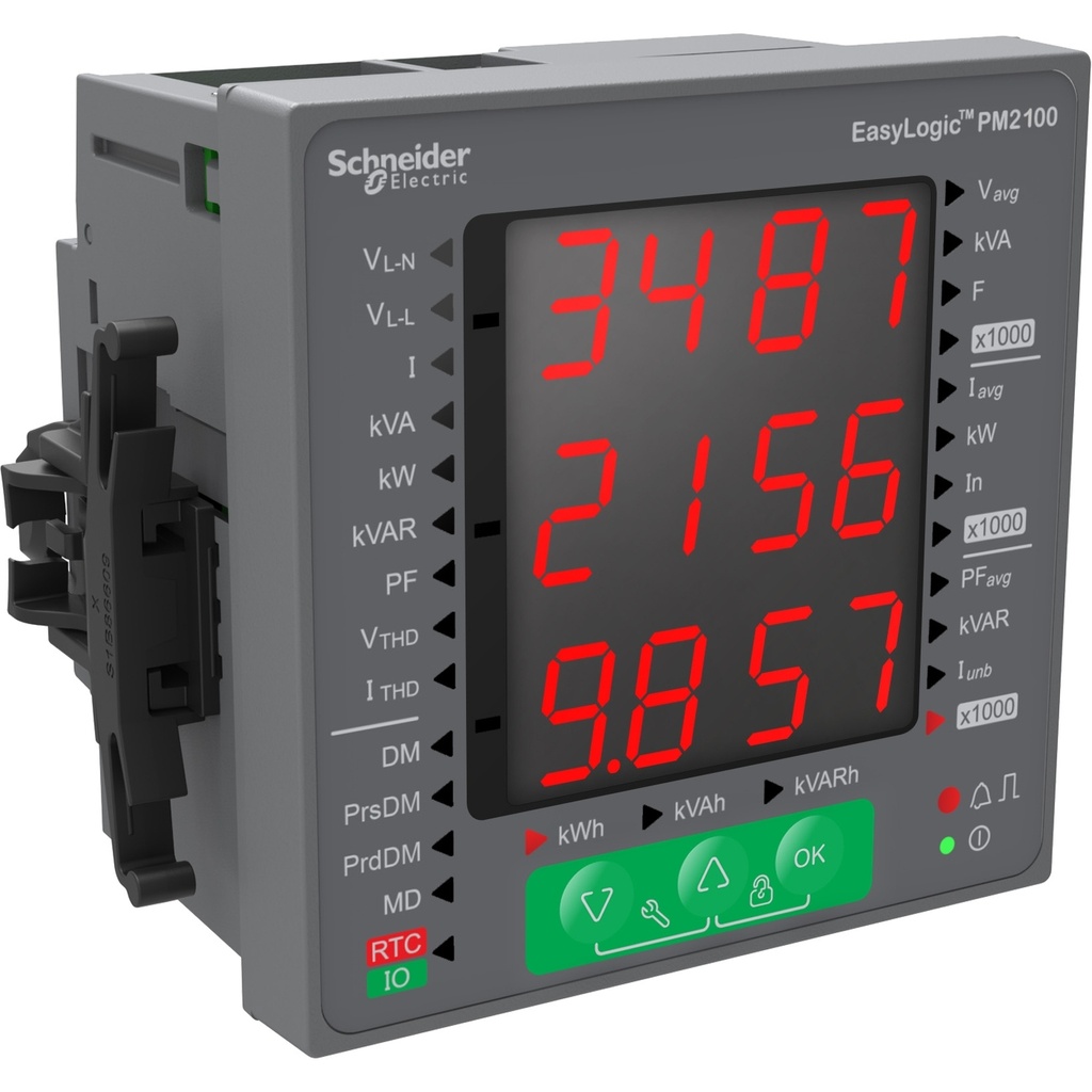 Schneider - Power Meter PM2120 V,I,F,CosØ + KW + KWH + THD + RS485 for Modbus Communication